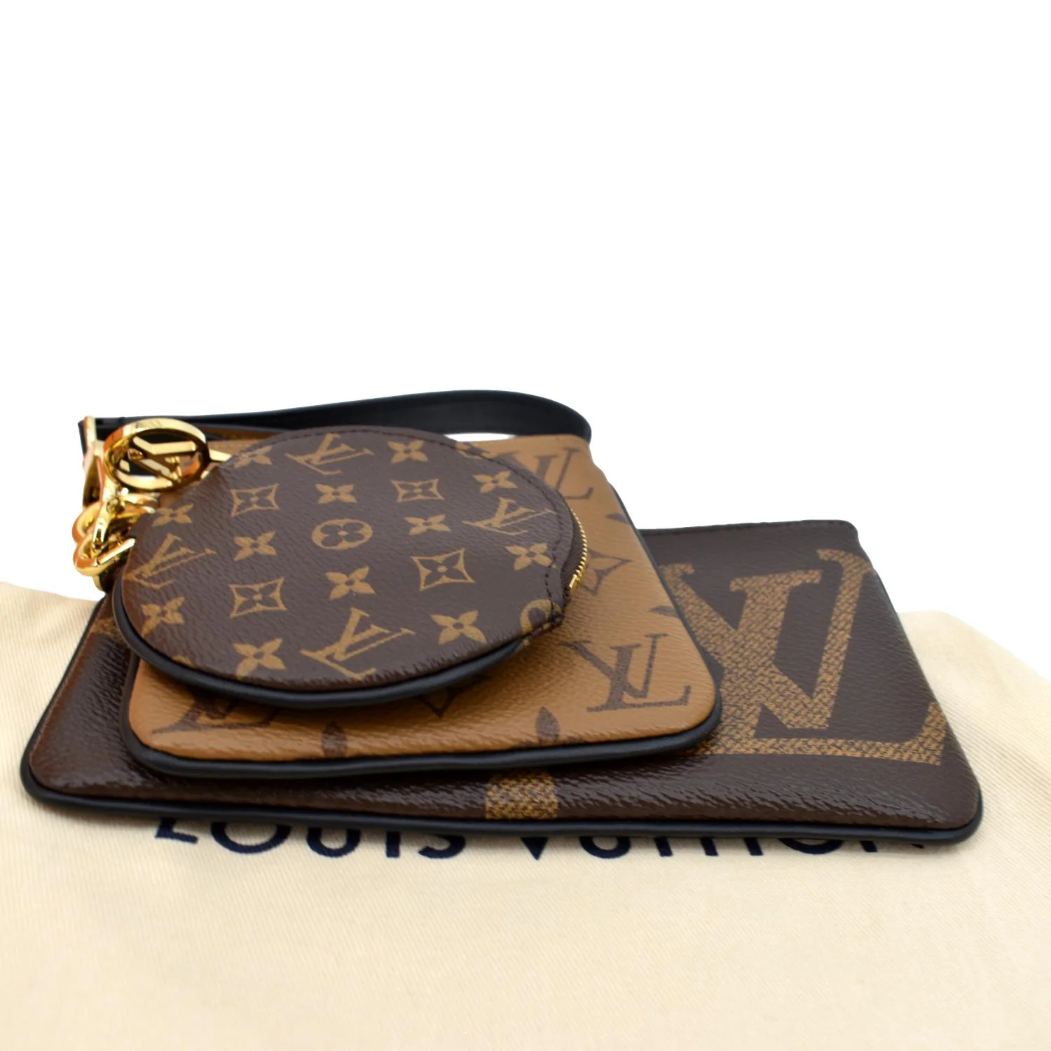 LOUIS VUITTON Monogram Canvas Trio Pouch Bag Brown - Image 5