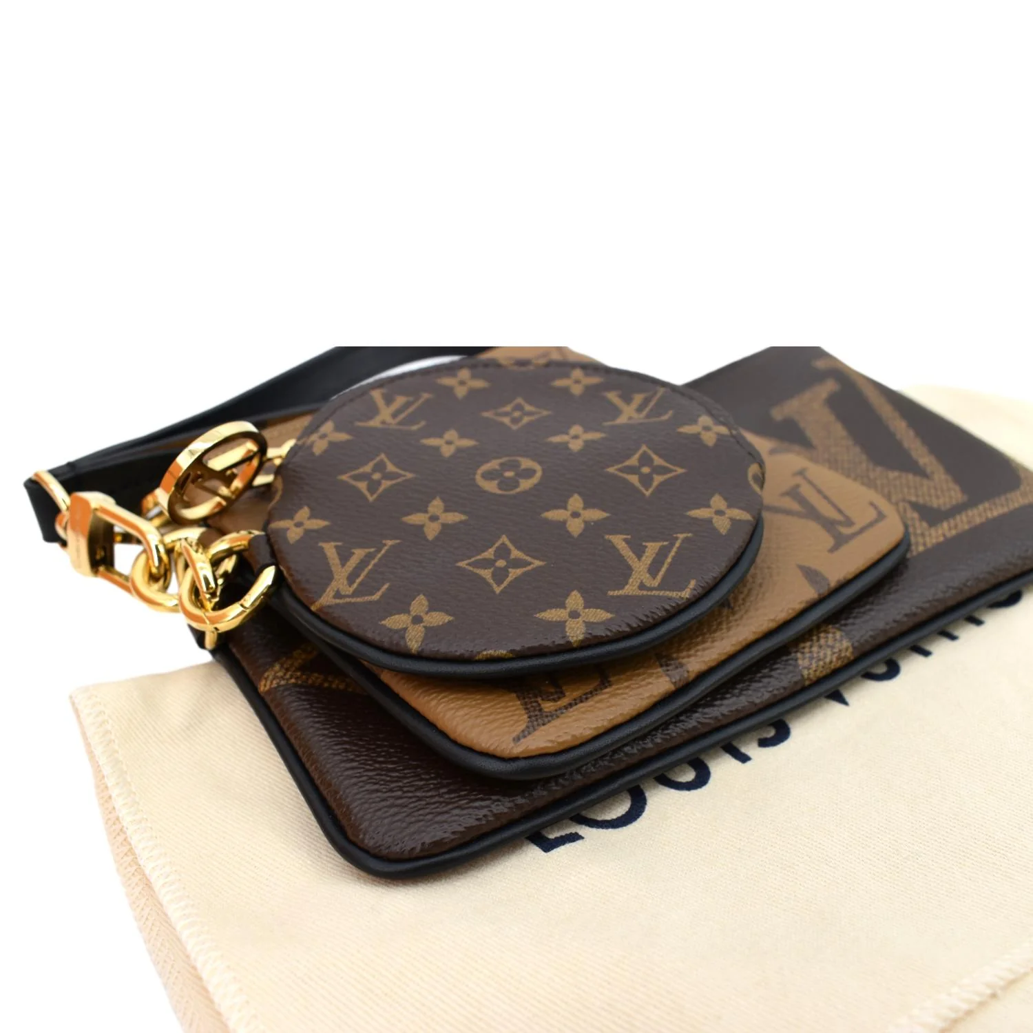 LOUIS VUITTON Monogram Canvas Trio Pouch Bag Brown - Image 9