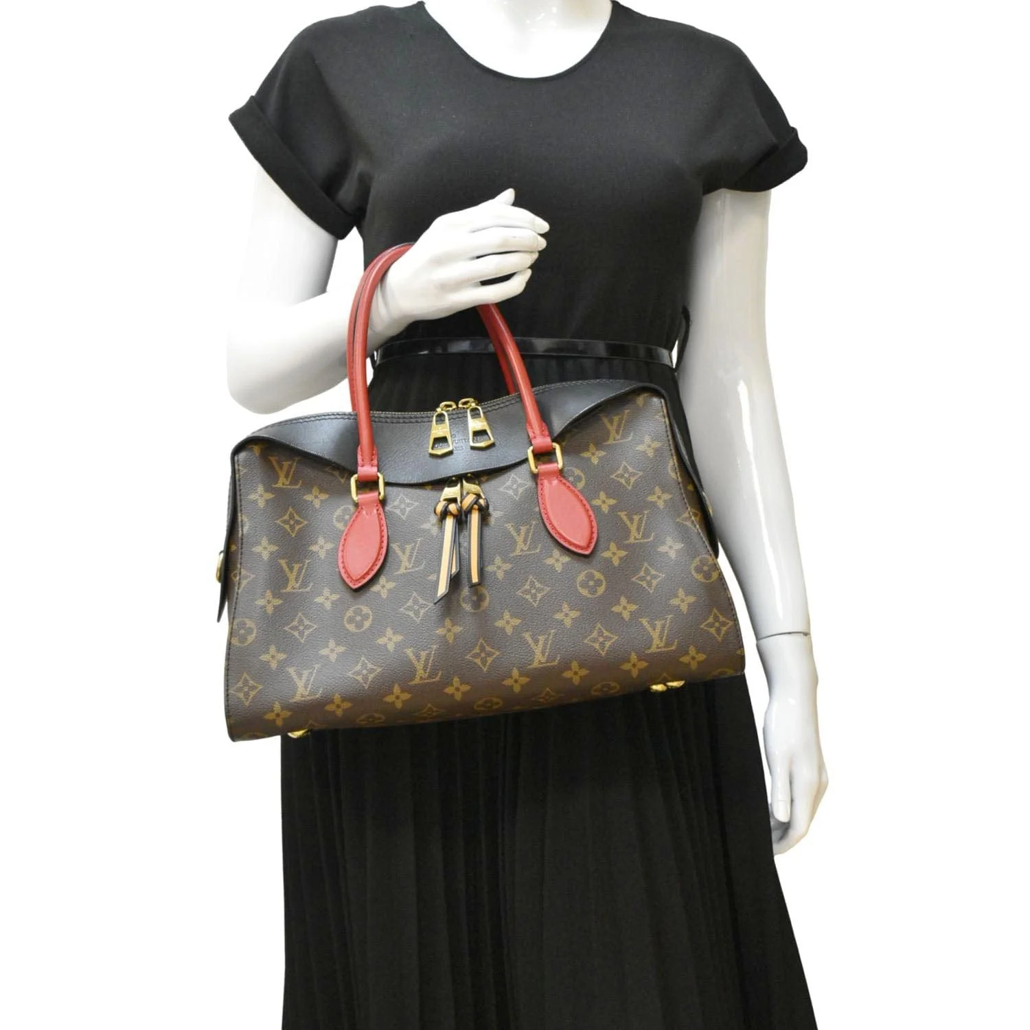 LOUIS VUITTON  Tuileries Monogram Canvas Tote Shoulder Bag Brown - Image 2