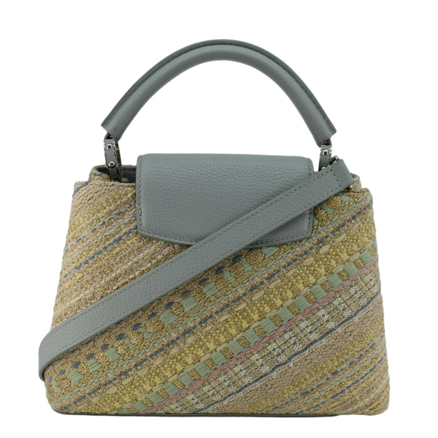 LOUIS VUITTON Capucines BB Taurillon Tweed Satchel Bag Multicolor - Image 4