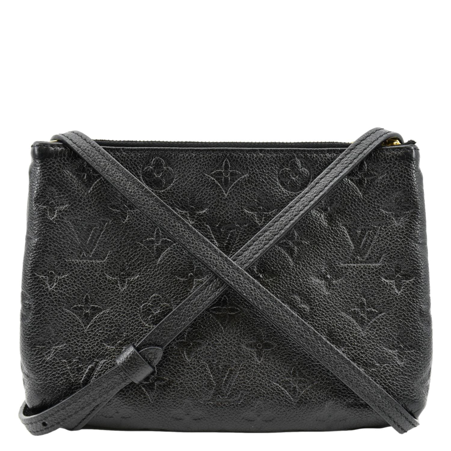 LOUIS VUITTON Twice Pochette Monogram Empreinte Crossbody Bag Black - Image 3