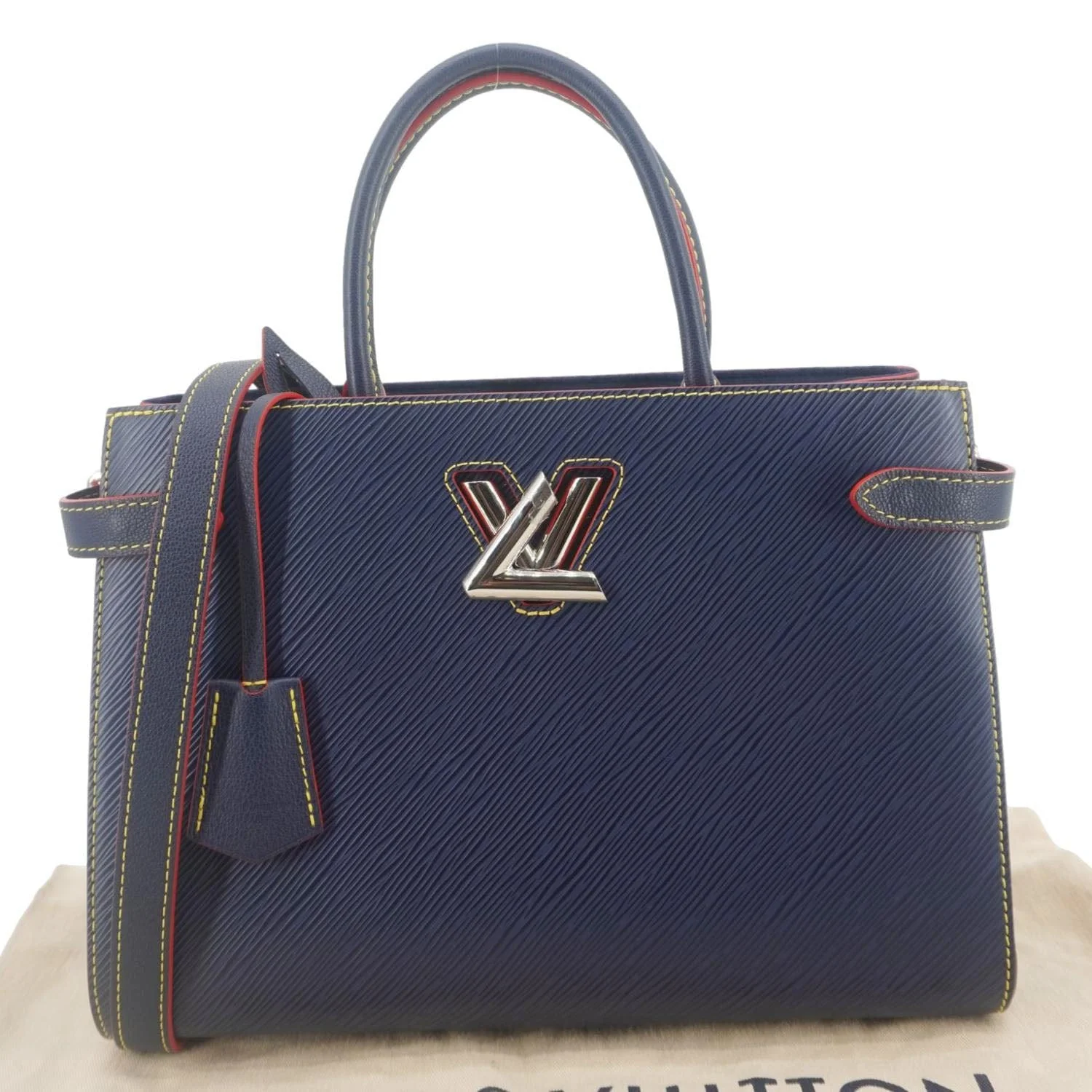 LOUIS VUITTON Twist Epi Leather 2Way Tote Bag Indigo - Image 3