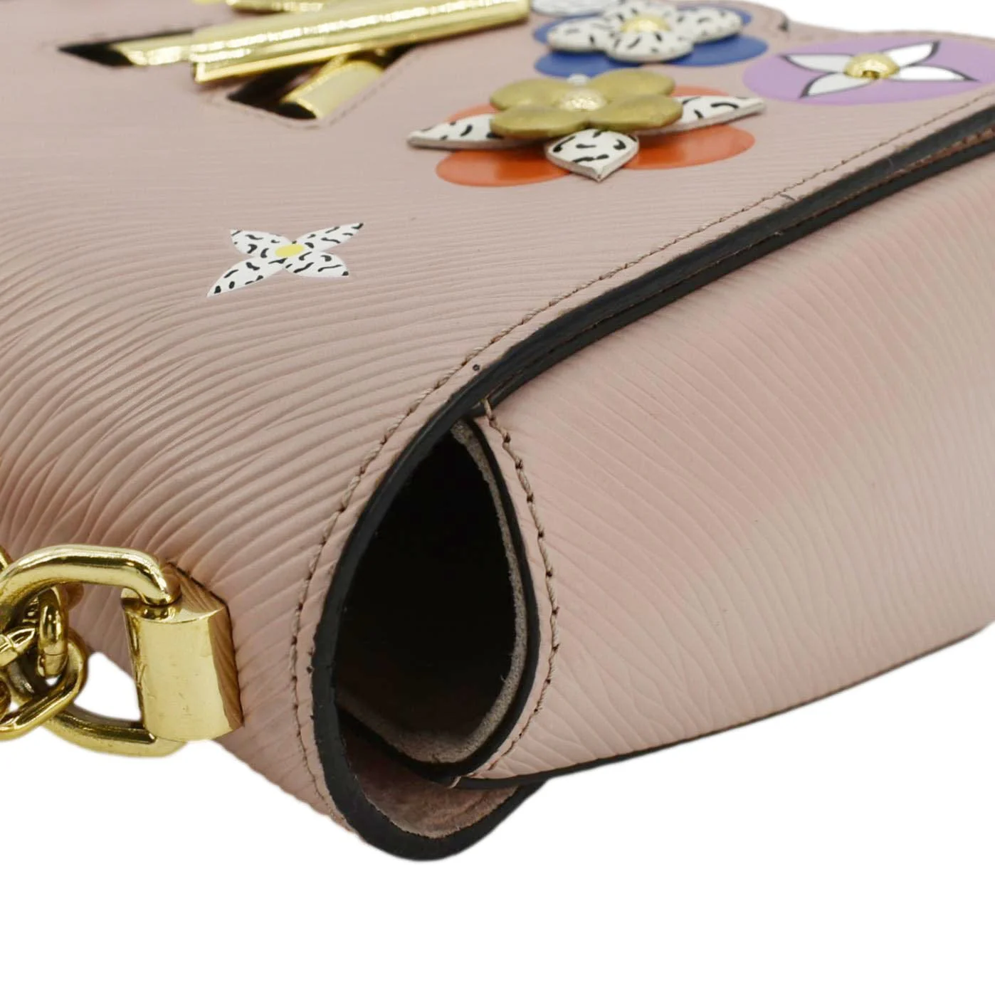 LOUIS VUITTON Twist MM Bloom Flower Epi Leather Chain Shoulder Bag Pink - Image 7