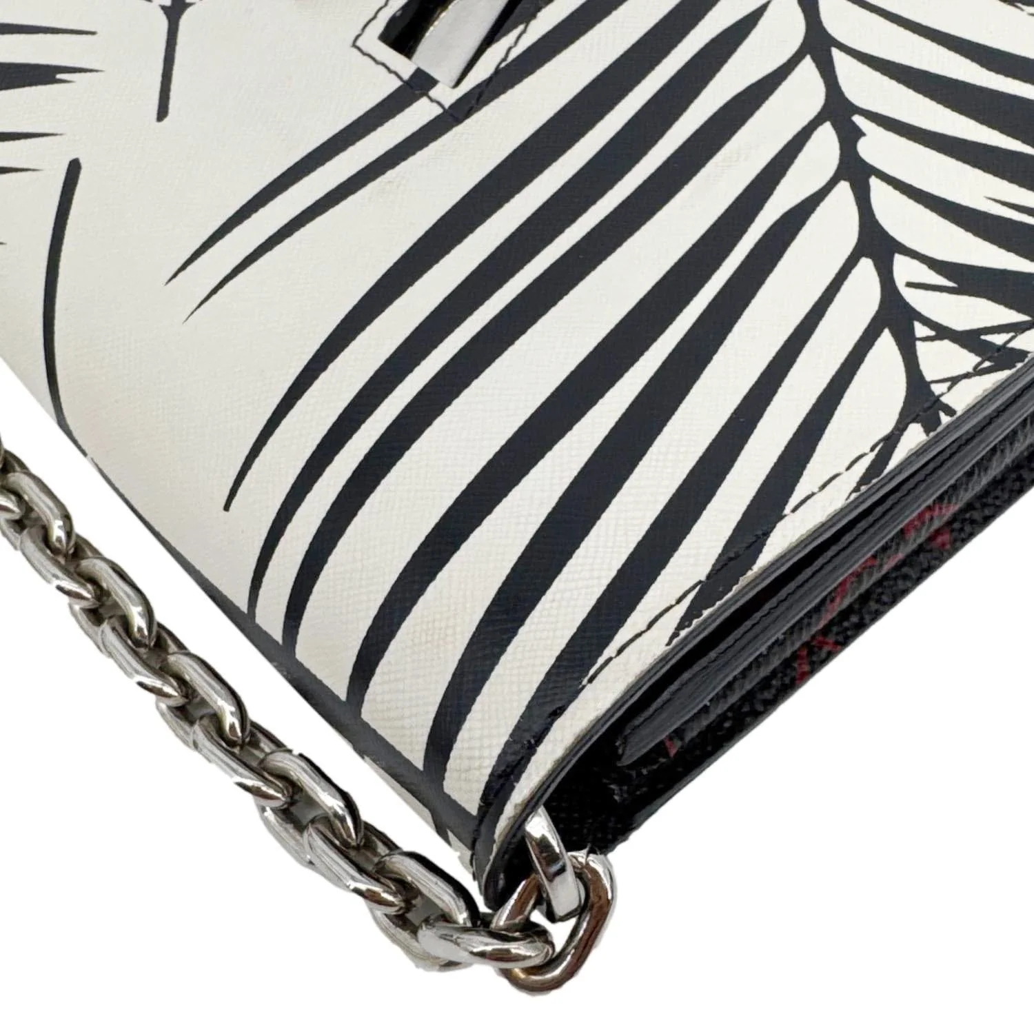 LOUIS VUITTON Twist Infrarouge Palm Leather Chain Wallet White - Image 7