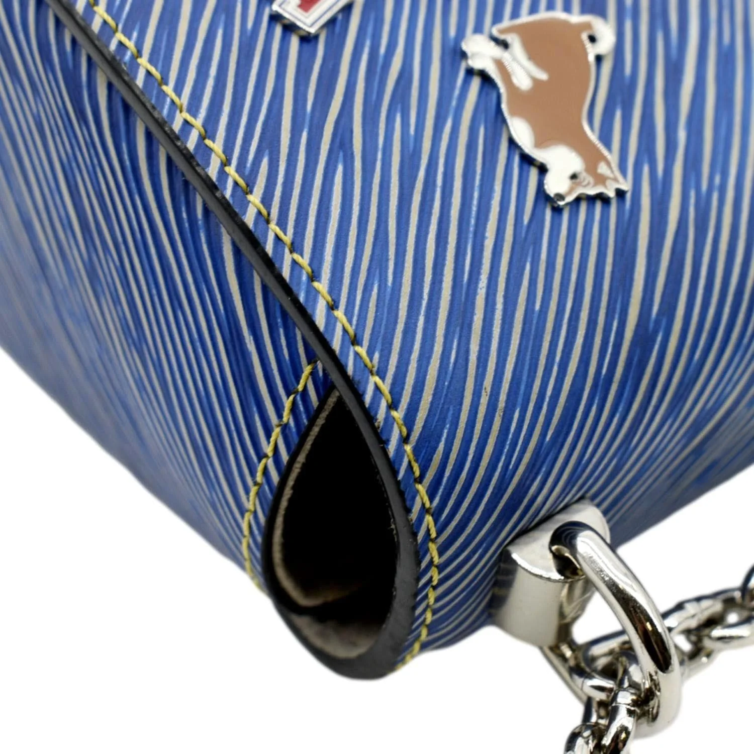 LOUIS VUITTON Twist Denim Charms Epi Leather Crossbody Bag Blue - Image 6