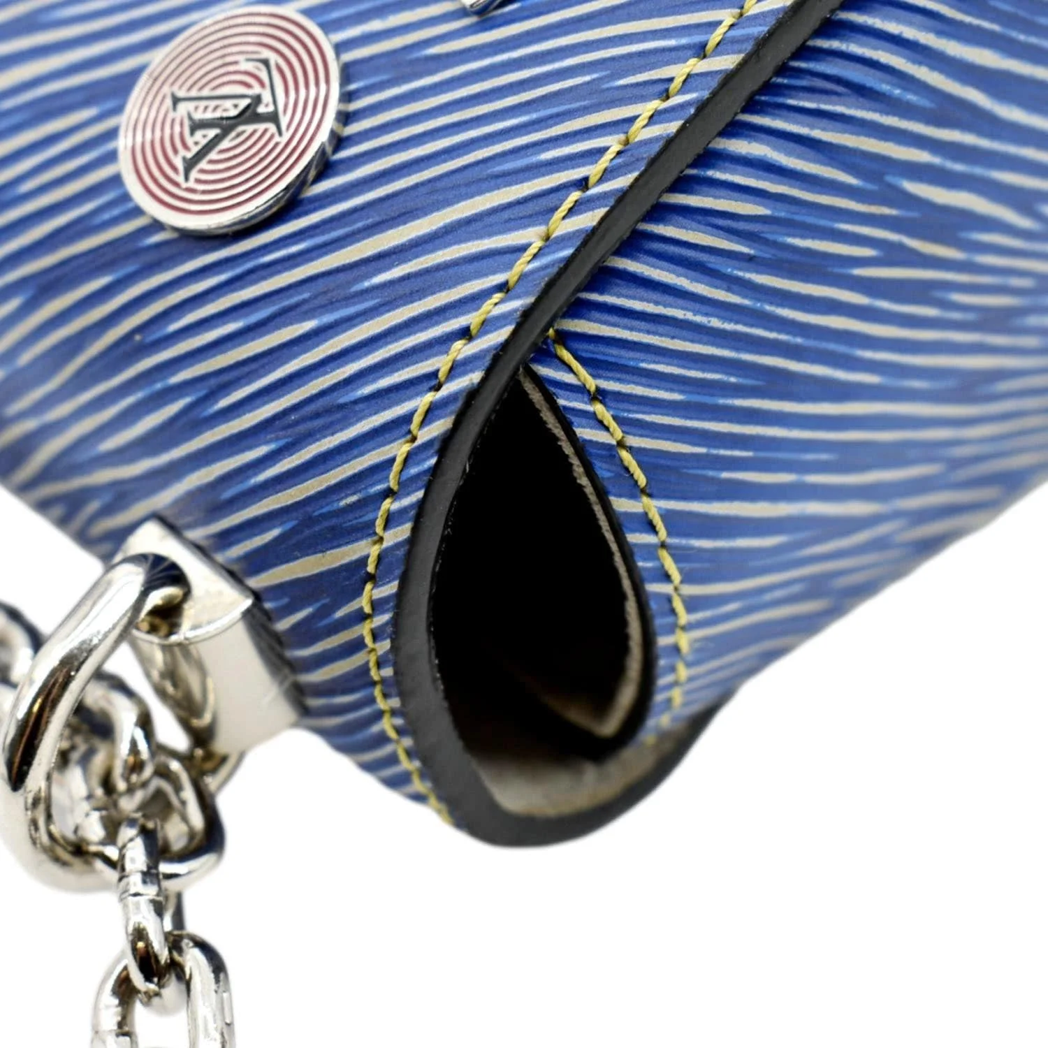 LOUIS VUITTON Twist Denim Charms Epi Leather Crossbody Bag Blue - Image 7
