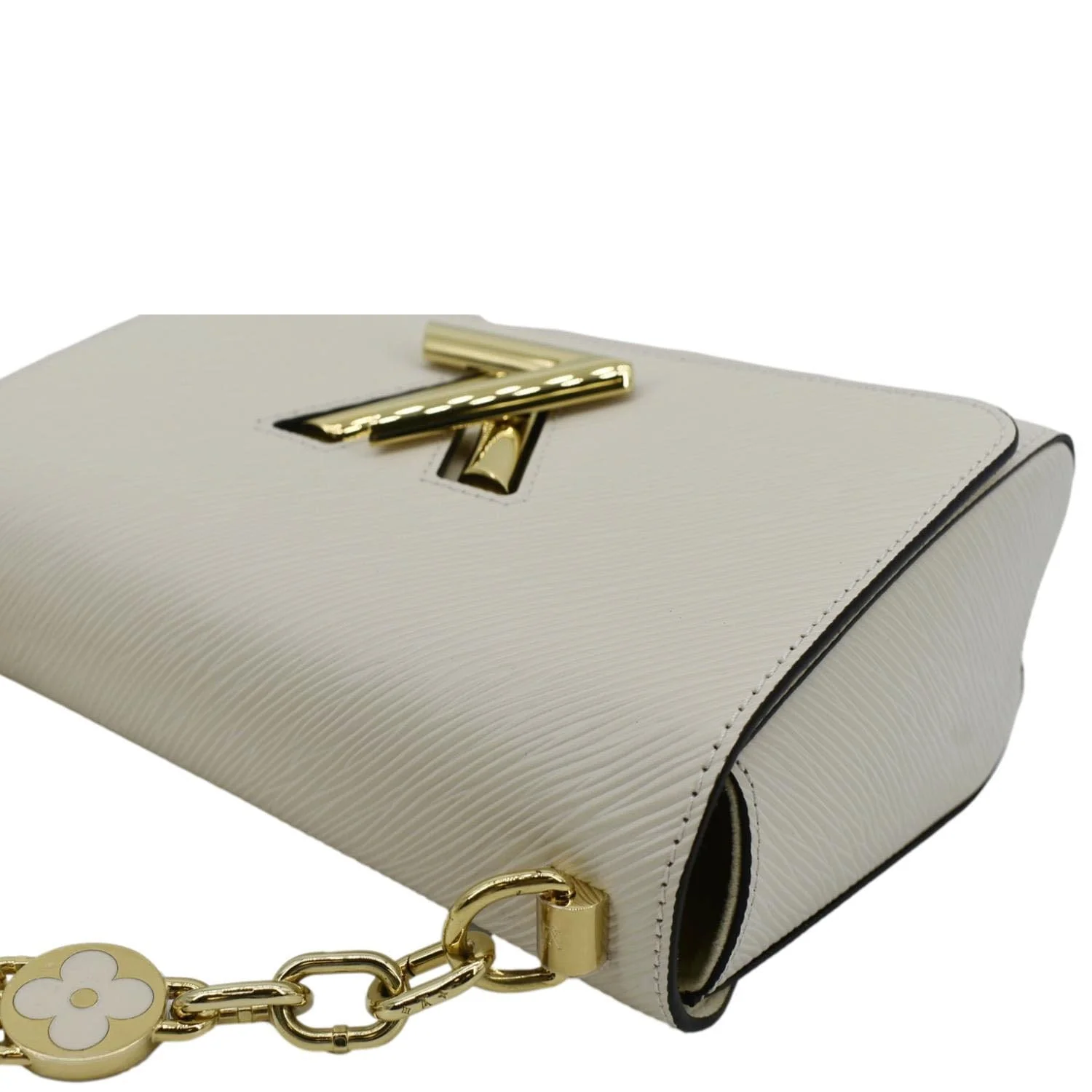 LOUIS VUITTON Twist Flower Epi Leather Chain Shoulder Bag Off White - Image 7