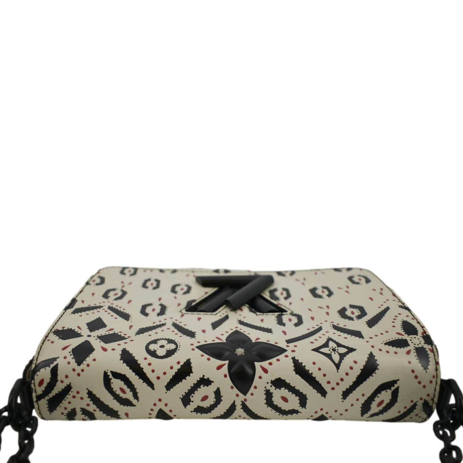 LOUIS VUITTON LV Twist Graphic MM Leather Shoulder Bag Black - Image 4