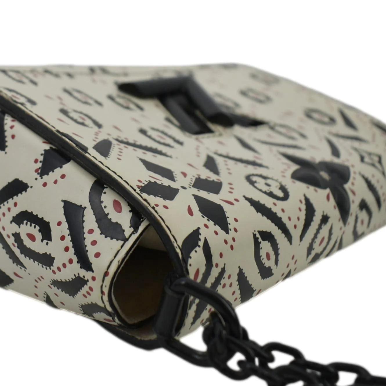 LOUIS VUITTON LV Twist Graphic MM Leather Shoulder Bag Black - Image 5