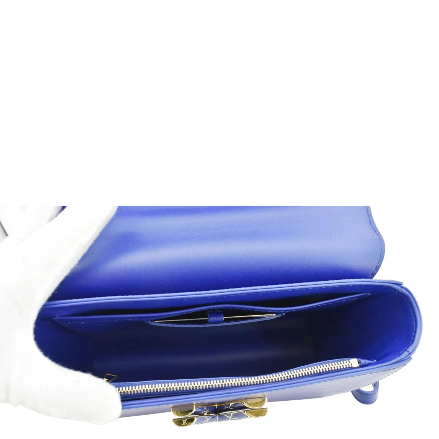 LOUIS VUITTON Twist MM Epi grained leather Shoulder Bag Dot Blue - Image 11