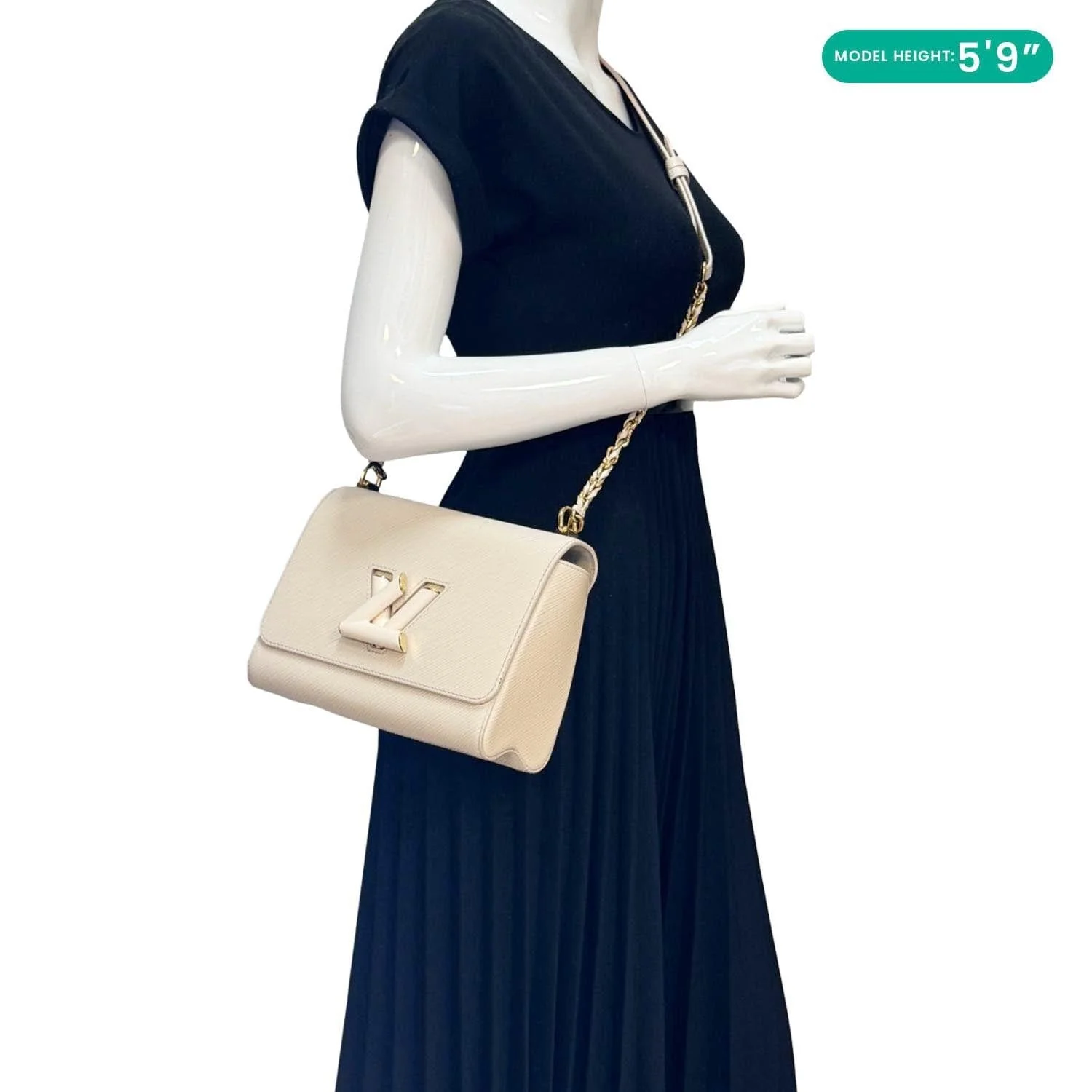 LOUIS VUITTON Twist MM Epi Leather Chain Shoulder Bag Off White - Image 2