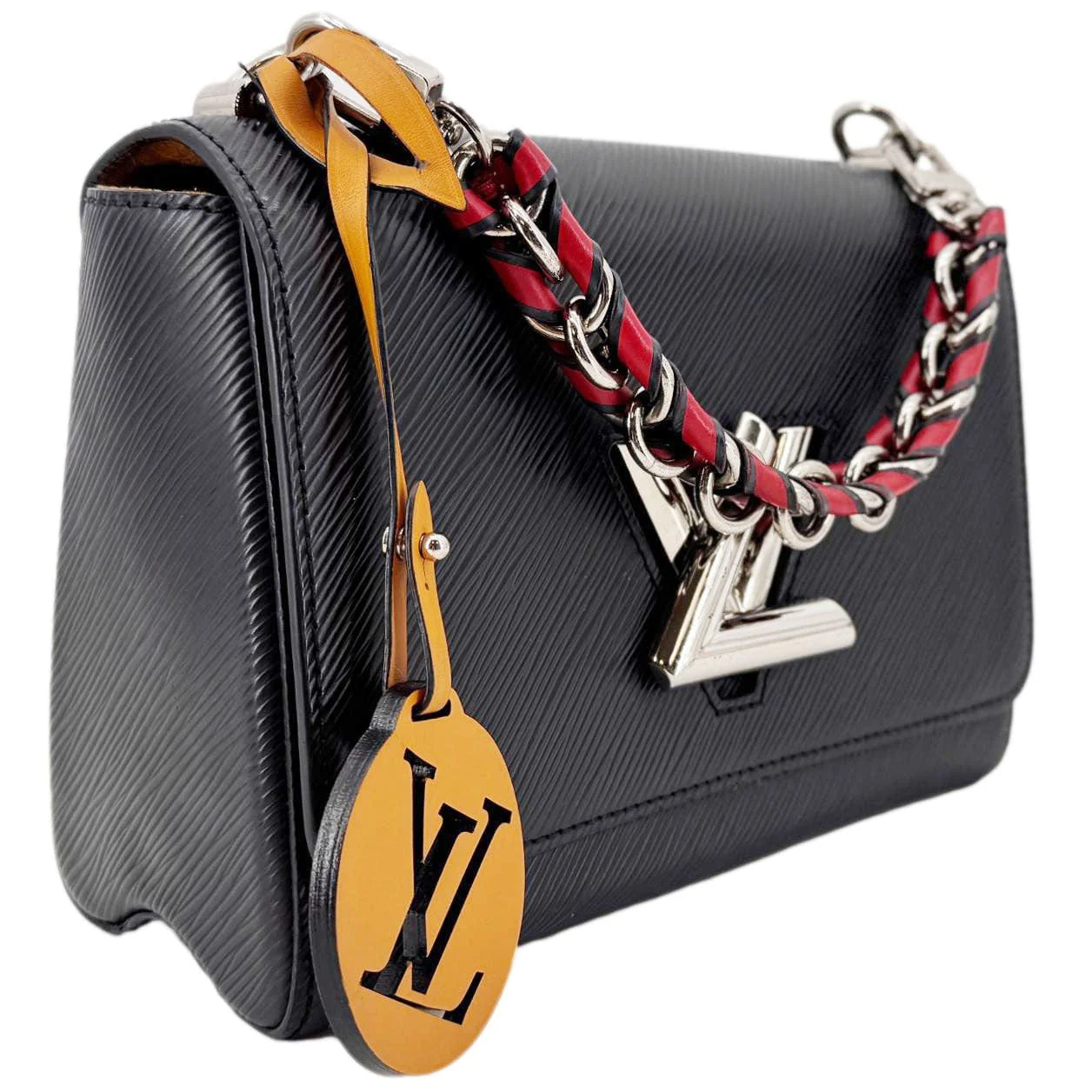 LOUIS VUITTON Twist MM Braided Handle Epi Leather Shoulder Bag Black - Image 4