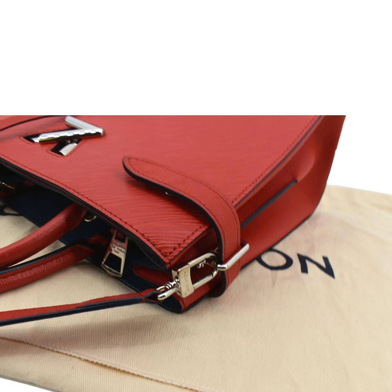 LOUIS VUITTON Twist Epi Leather Tote Shoulder Bag Red - Image 6