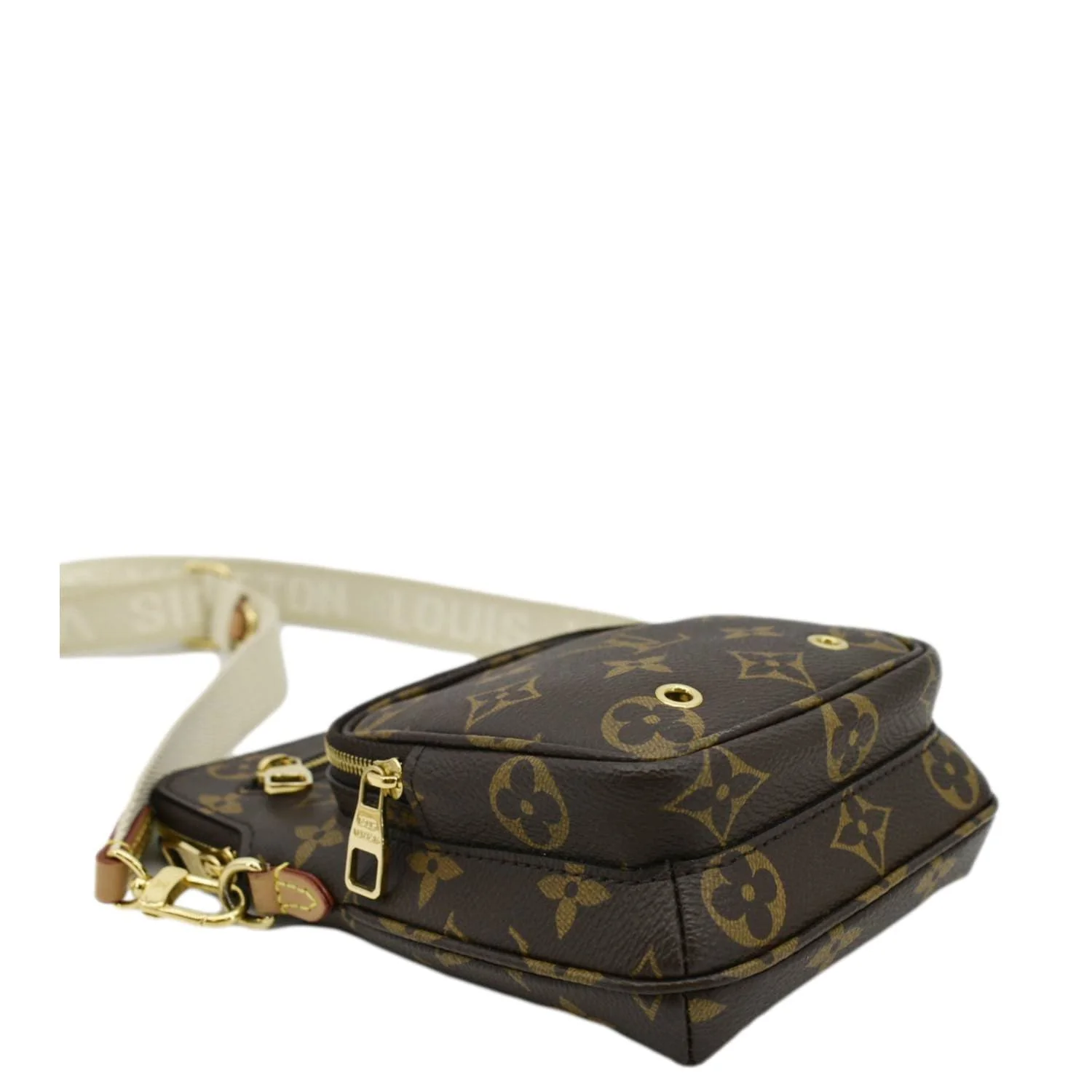 LOUIS VUITTON Utility Phone Sleeve Monogram Canvas Crossbody Bag Brown - Image 6