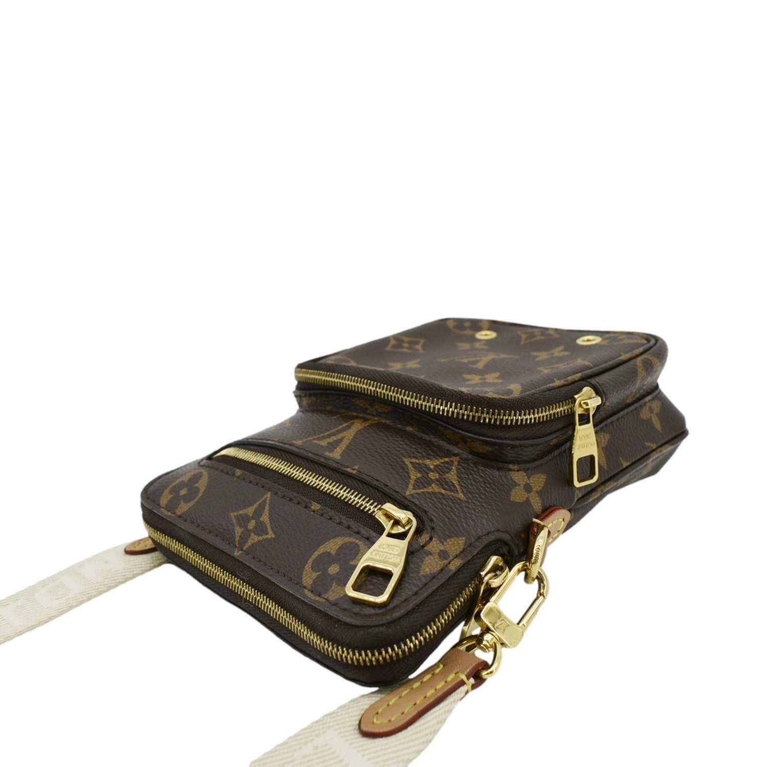LOUIS VUITTON Utility Phone Sleeve Monogram Canvas Crossbody Bag Brown - Image 7