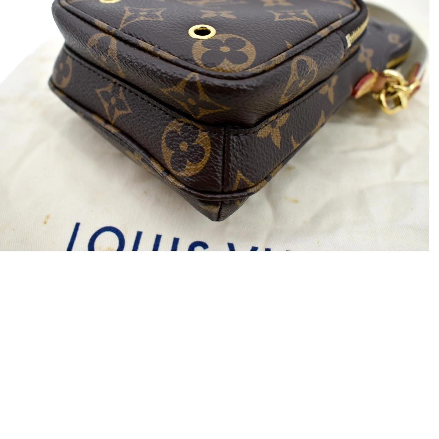 LOUIS VUITTON Utility Phone Sleeve Monogram Canvas Crossbody Bag Brown - Image 7