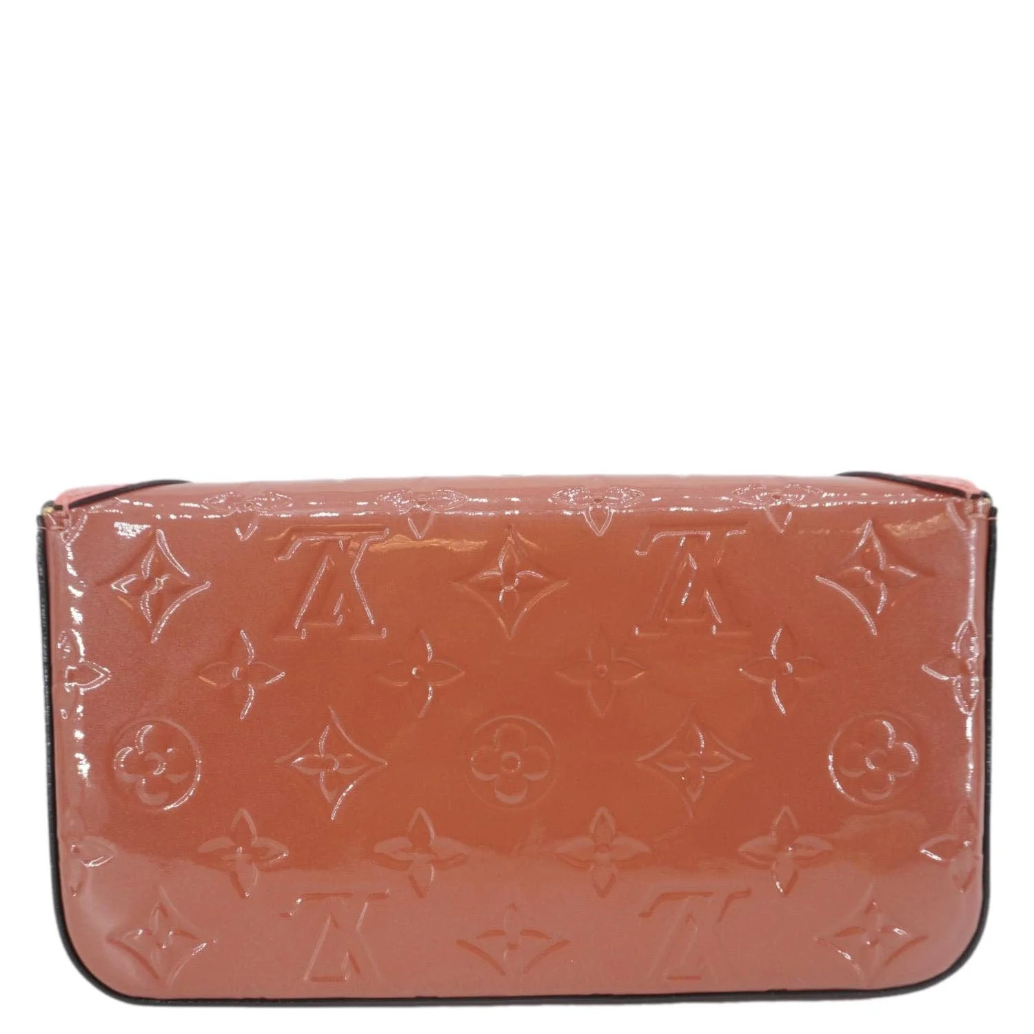 LOUIS VUITTON Valentine Dog Felicie Monogram Vernis Crossbody Bag Orange - Image 5