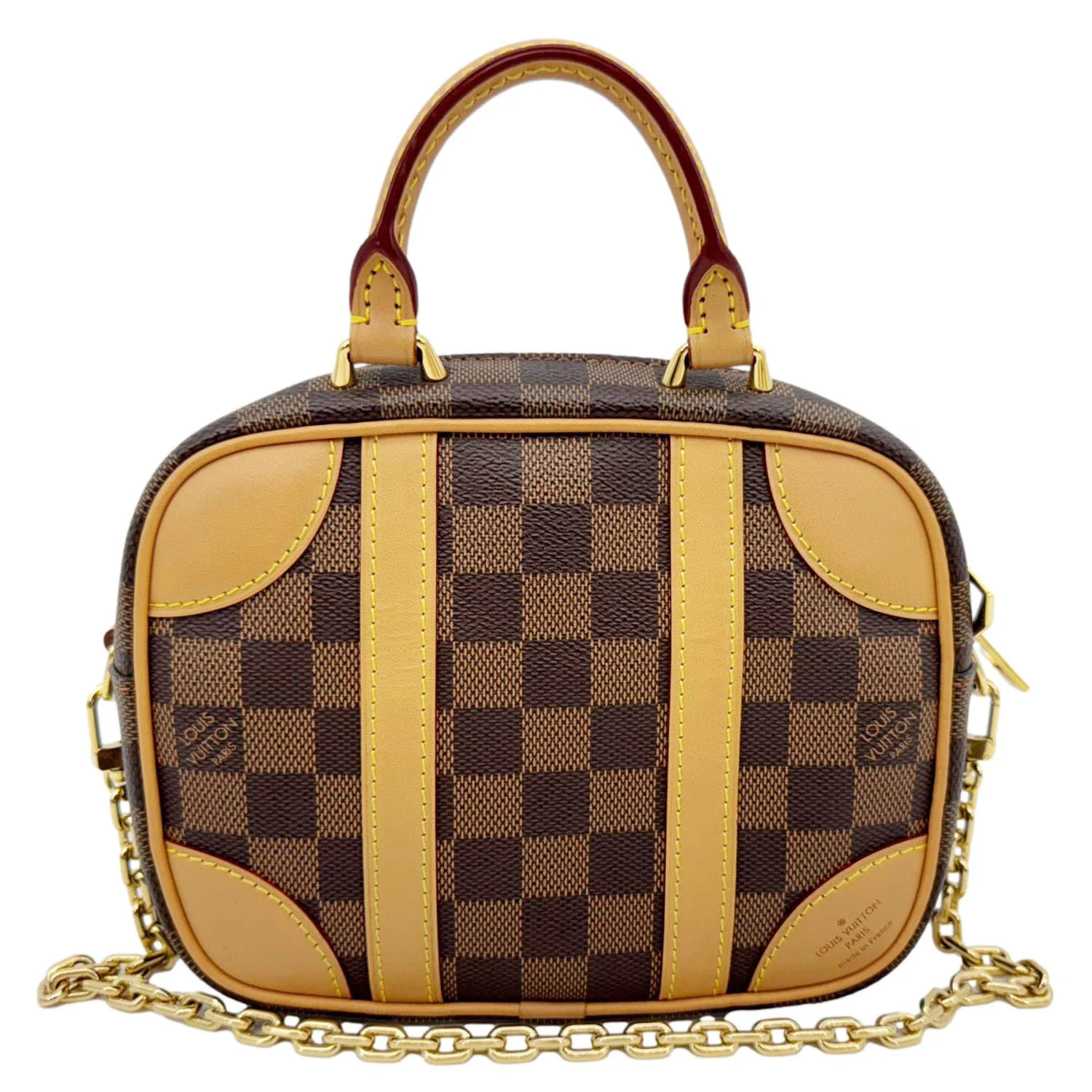 LOUIS VUITTON Valisette Souple BB Damier Ebene Shoulder Bag Brown - Image 4