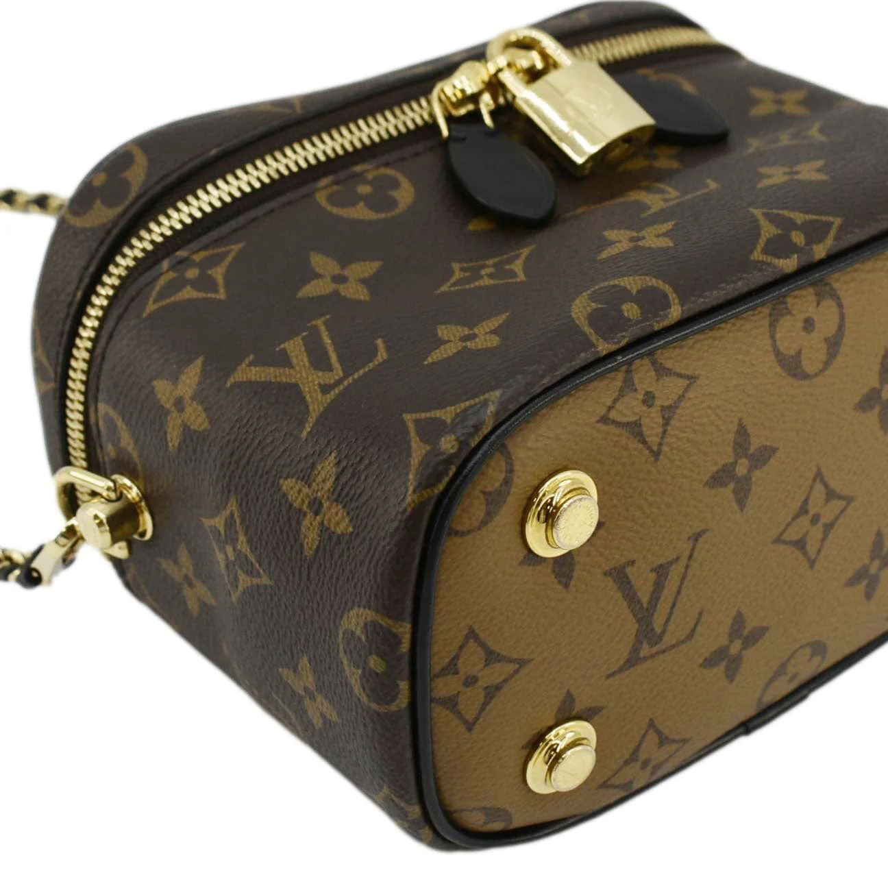 LOUIS VUITTON Vanity PM Monogram Reverse Canvas Crossbody Bag Brown - Image 8