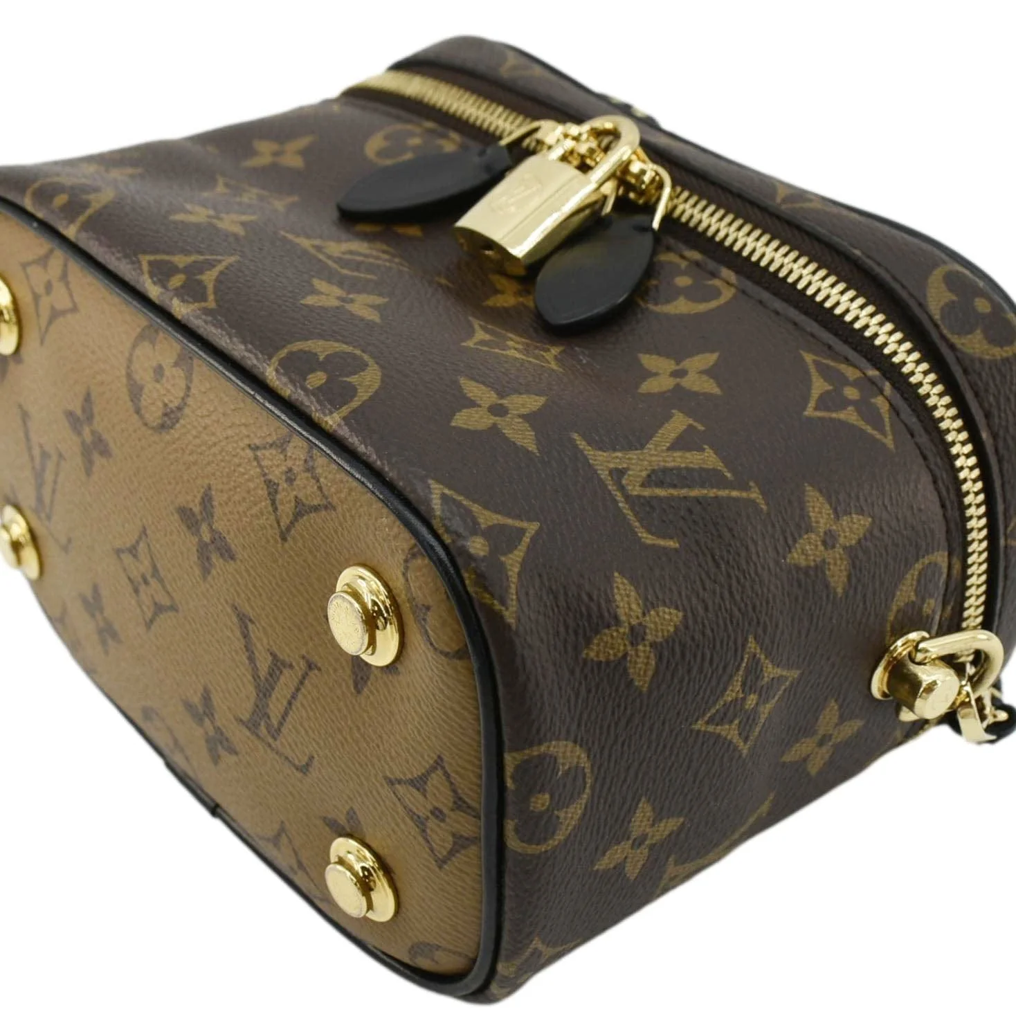 LOUIS VUITTON Vanity PM Monogram Reverse Canvas Crossbody Bag Brown - Image 9