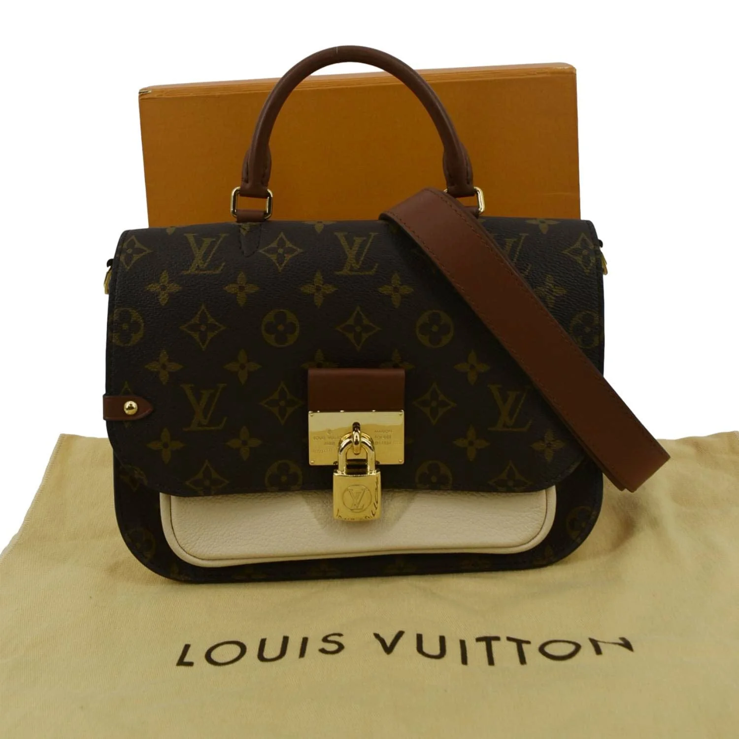 LOUIS VUITTON Vaugirard Monogram Canvas Shoulder Bag Creme - Image 3