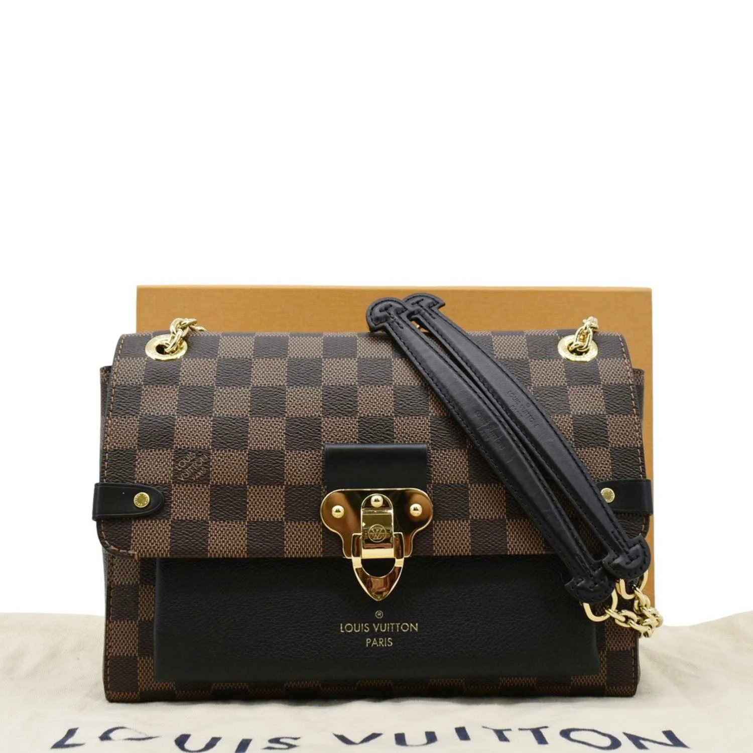 LOUIS VUITTON Vavin PM Damier Ebene Crossbody Bag Black - Image 3