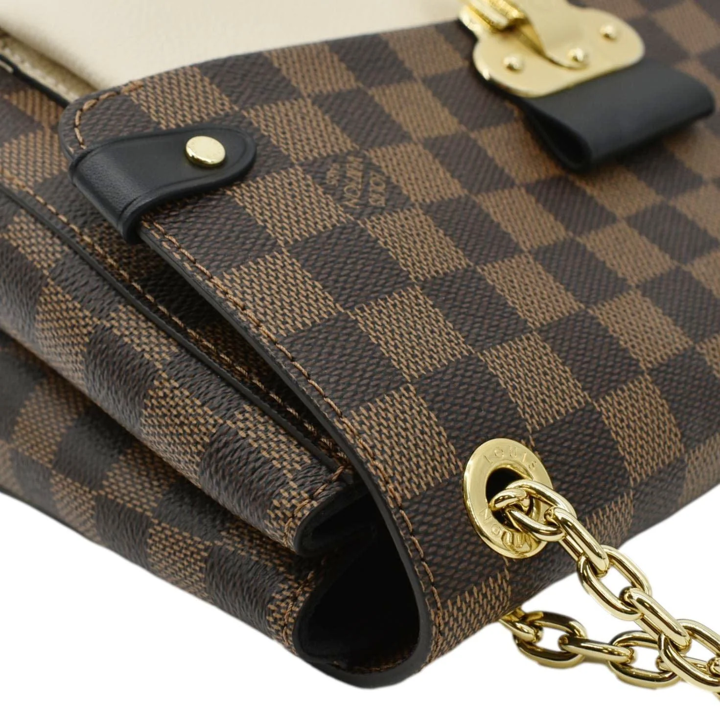 LOUIS VUITTON Vavin PM Damier Ebene Crossbody Bag Cream - Image 6