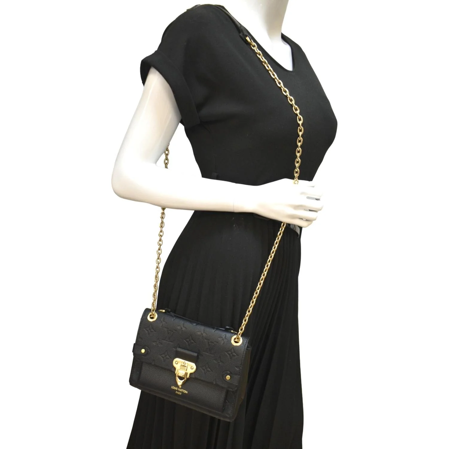 LOUIS VUITTON Vavin BB Monogram Empreinte Leather Shoulder Bag Black - Image 2