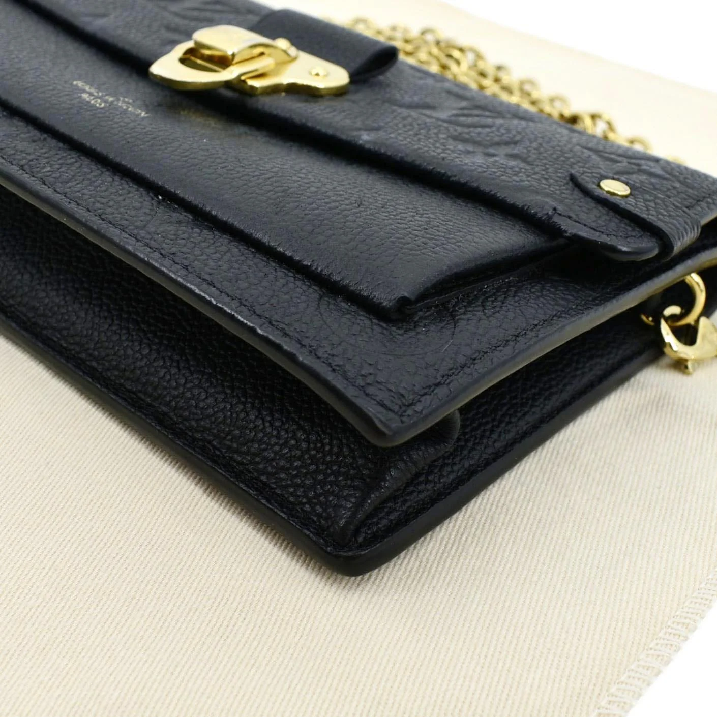 LOUIS VUITTON Vavin Monogram Empreinte Chain Shoulder Bag Black - Image 7