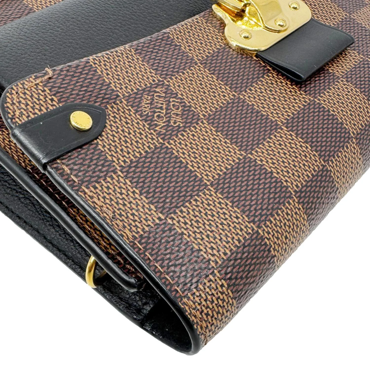 LOUIS VUITTON Vavin PM Damier Ebene Chain Crossbody Bag Black - Image 7