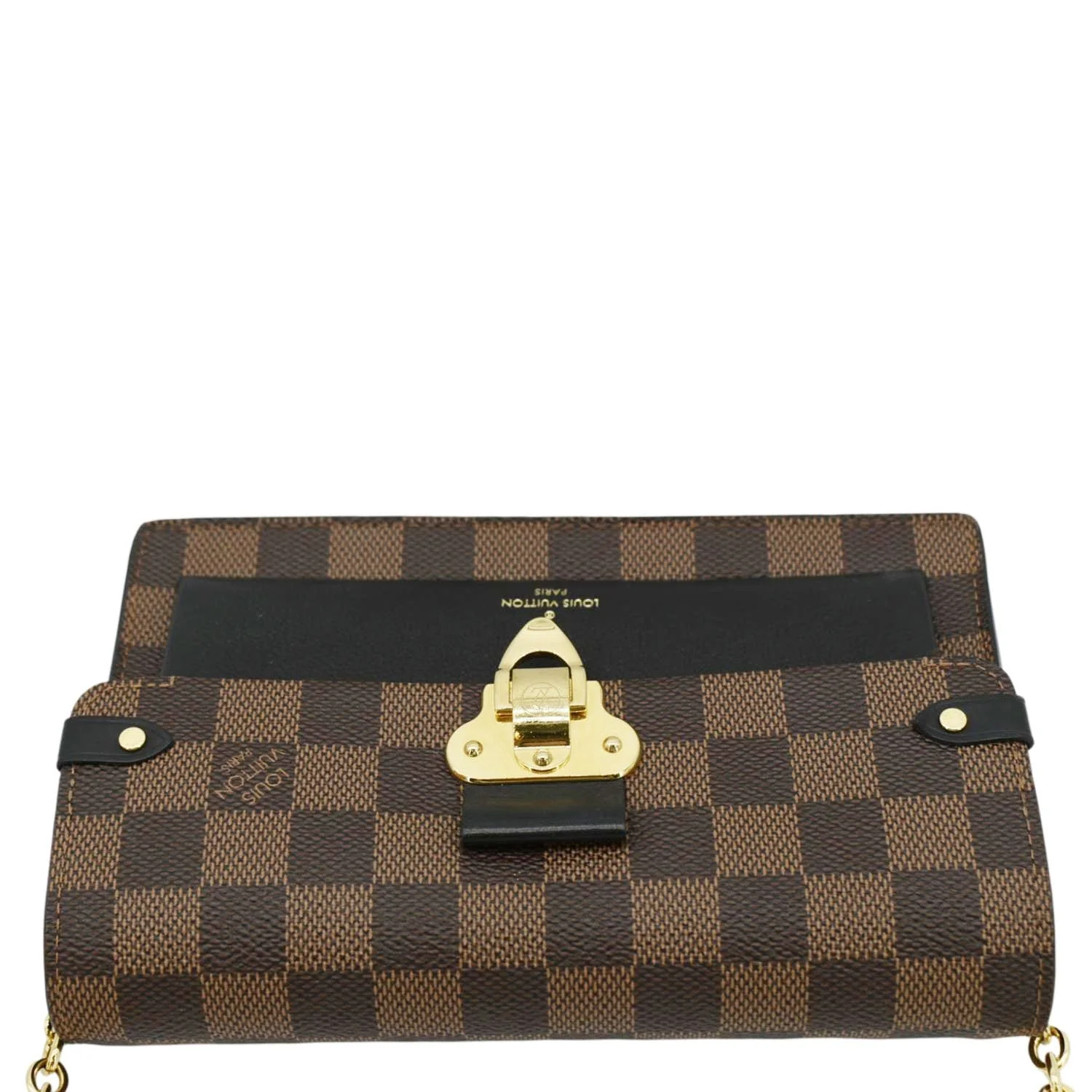 LOUIS VUITTON Vavin PM Damier Ebene Chain Crossbody Bag Black - Image 5