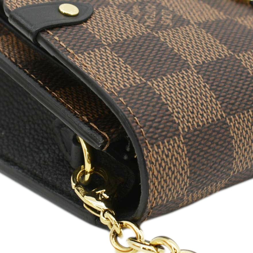 LOUIS VUITTON Vavin PM Damier Ebene Chain Crossbody Bag Black - Image 9