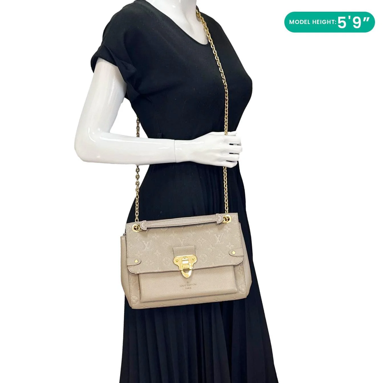 LOUIS VUITTON Vavin PM Monogram Empreinte Leather Shoulder Bag Beige - Image 2