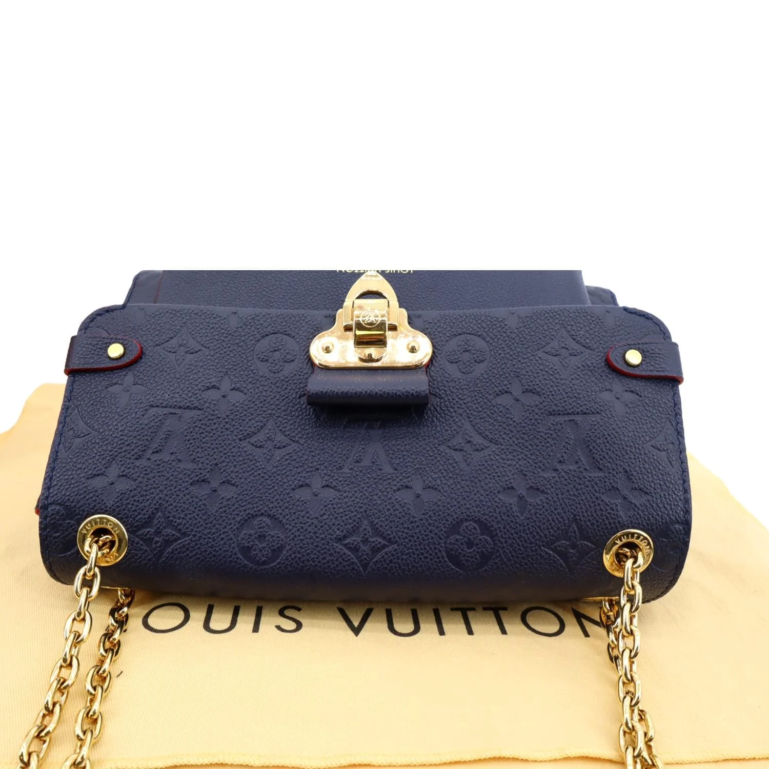 LOUIS VUITTON Vavin PM Monogram Empreinte Leather Shoulder Bag Blue - Image 4