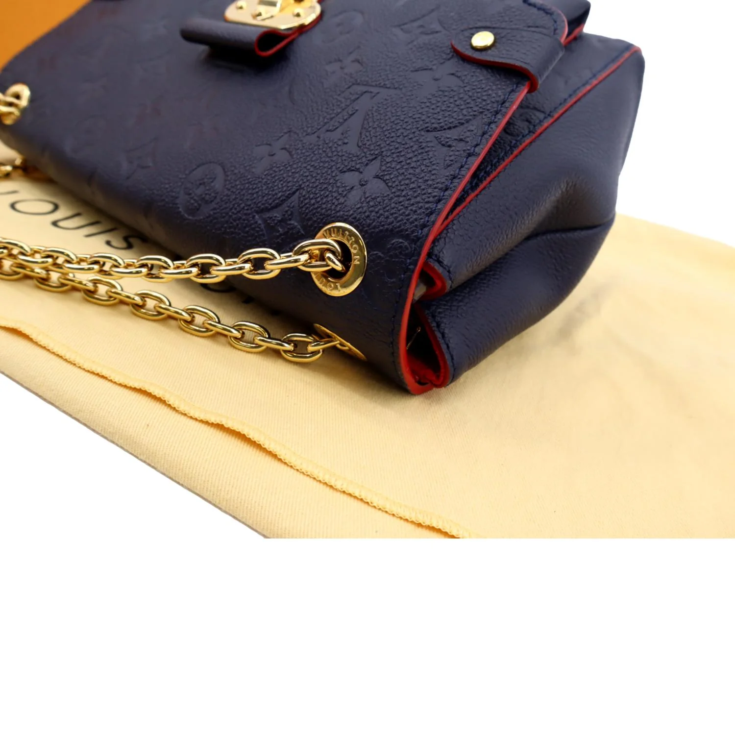 LOUIS VUITTON Vavin PM Monogram Empreinte Leather Shoulder Bag Blue - Image 5