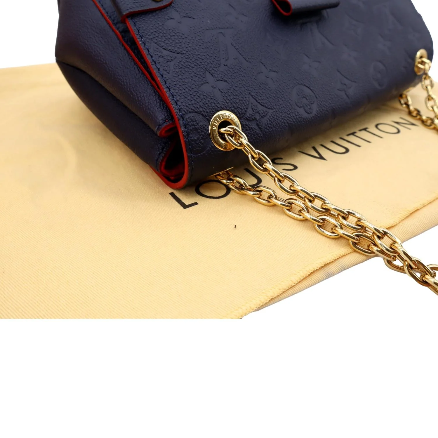 LOUIS VUITTON Vavin PM Monogram Empreinte Leather Shoulder Bag Blue - Image 6