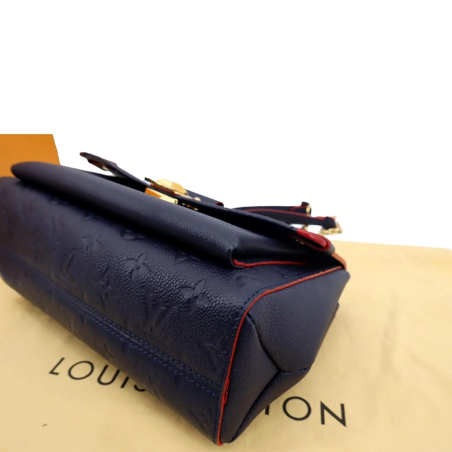 LOUIS VUITTON Vavin PM Monogram Empreinte Leather Shoulder Bag Blue - Image 8