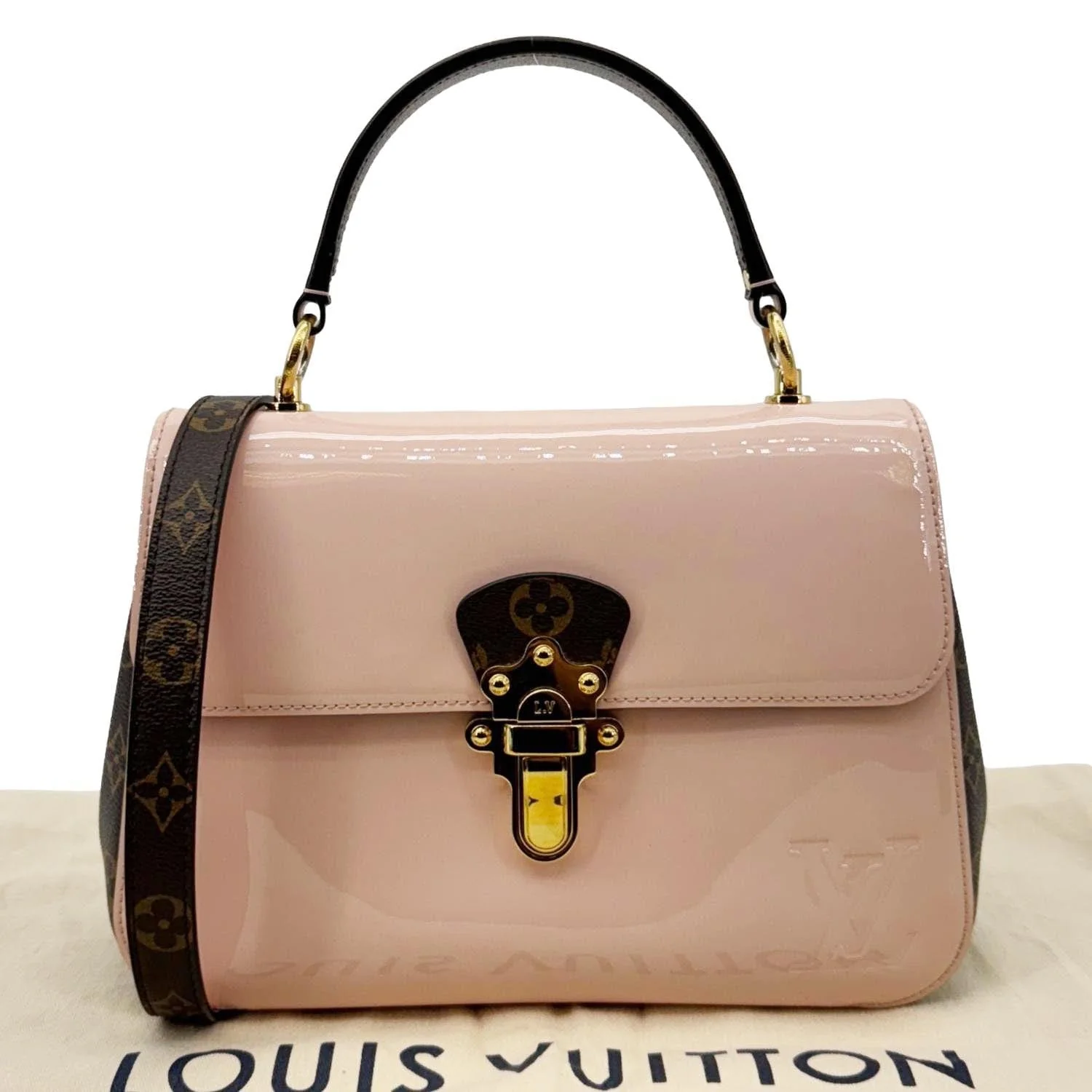 LOUIS VUITTON Cherrywood BB Vernis Leather Crossbody Bag Pink - Image 3