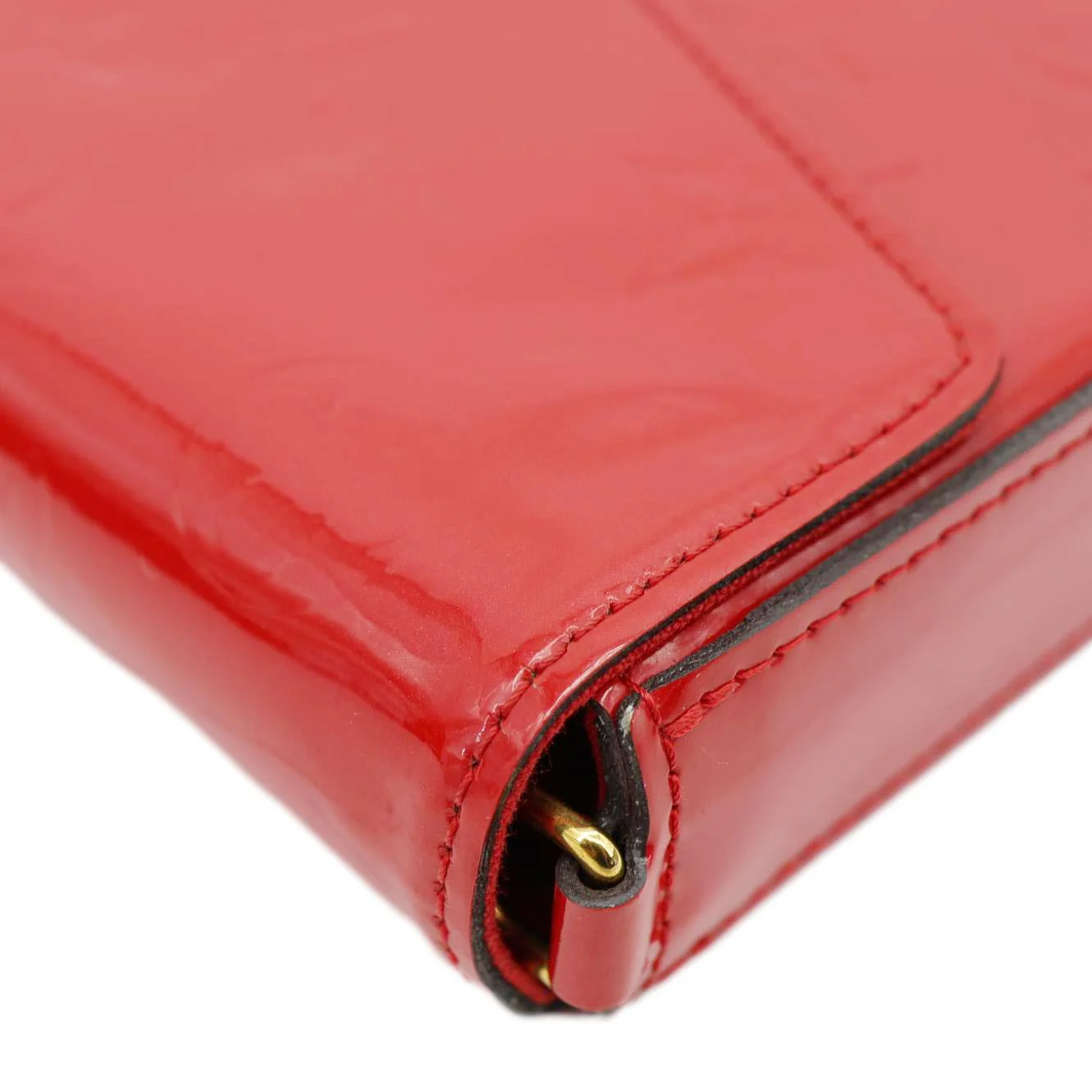 LOUIS VUITTON Felicie Pochette Monogram Vernis Crossbody Bag Red - Image 7