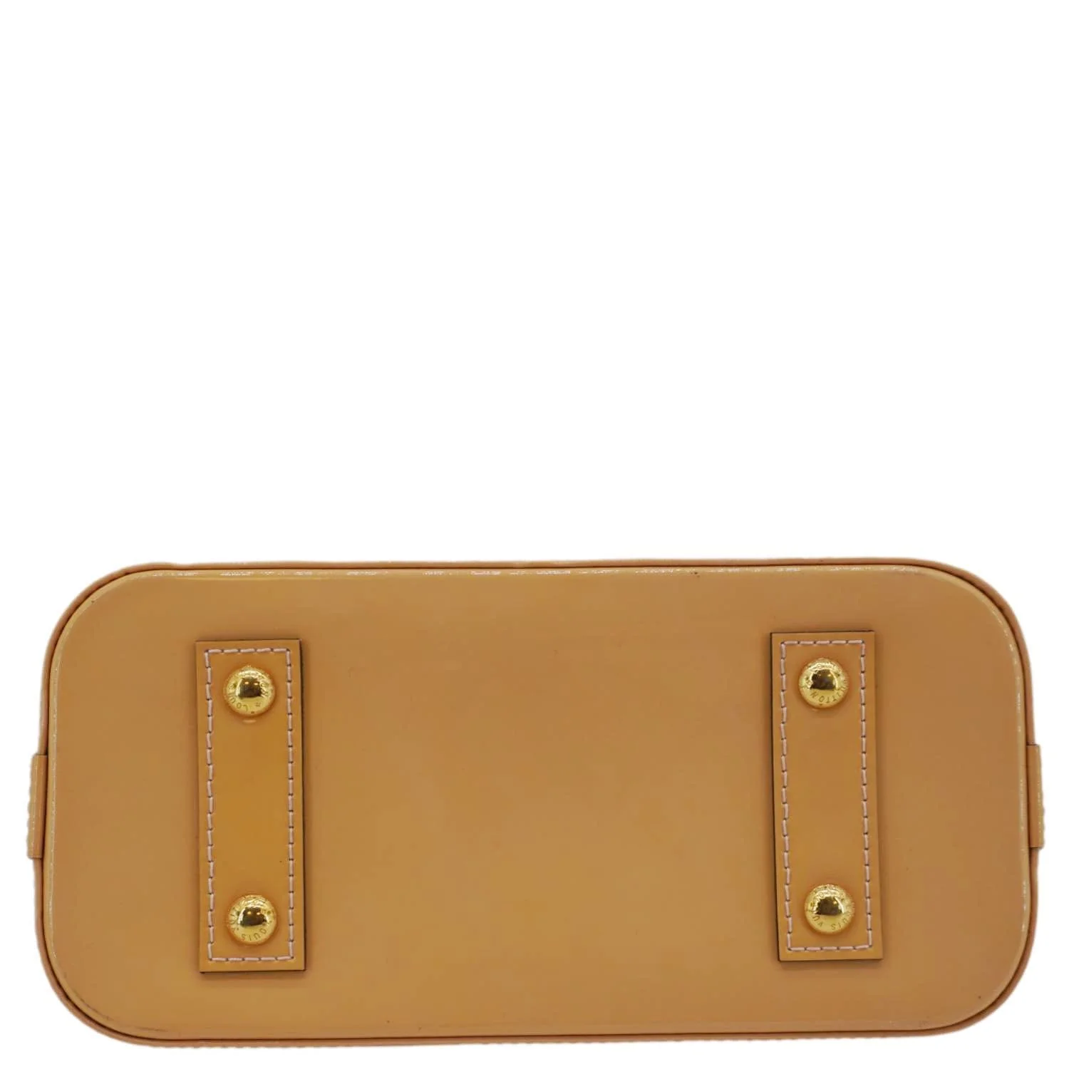 LOUIS VUITTON Alma BB Flowers Vernis Leather Satchel Bag Jaune Passion - Image 13