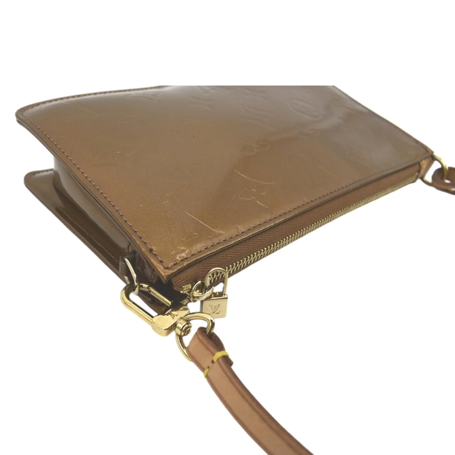 LOUIS VUITTON Lexington Monogram Vernis Leather Pouch Bronze - Image 5