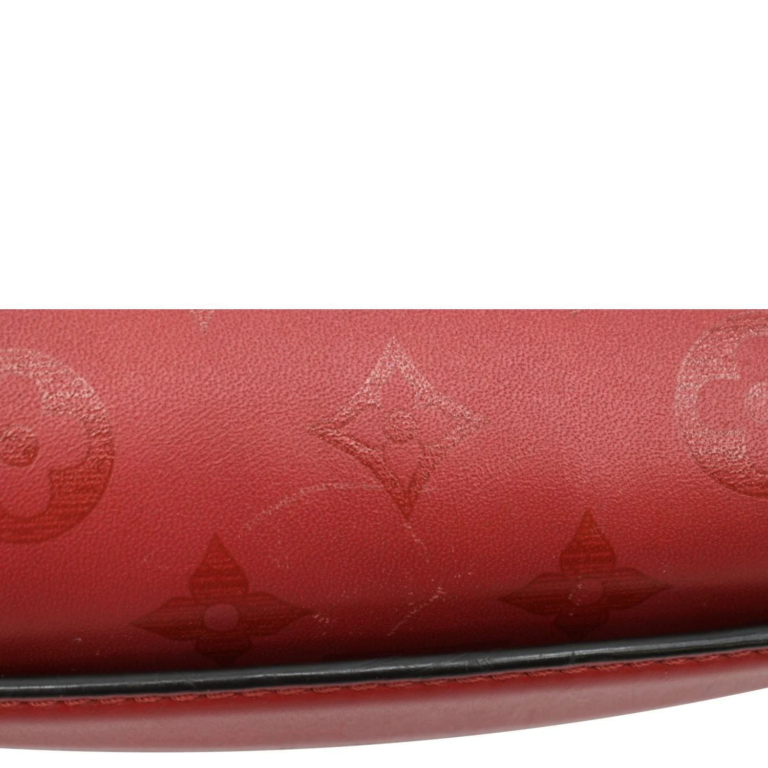 LOUIS VUITTON Very Monogram Leather Messenger Bag Red - Image 11