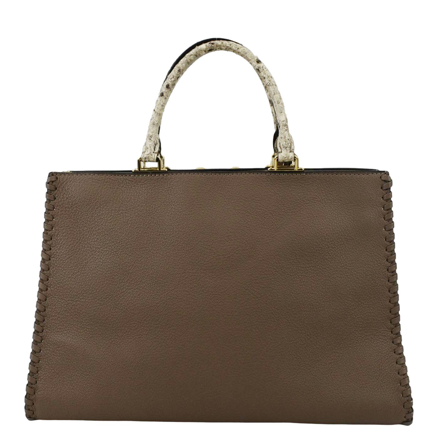LOUIS VUITTON Very Zipped Python Leather Tote Shoulder Bag Beige - Image 3