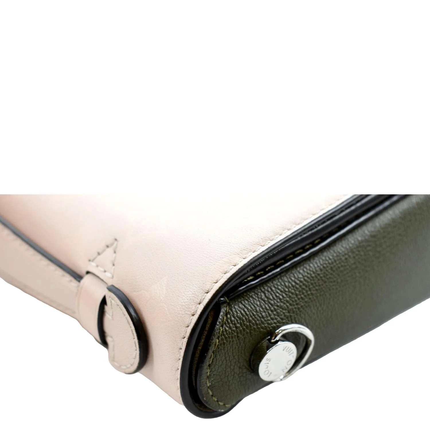 LOUIS VUITTON Very Calfskin Leather Saddle Shoulder Bag Khaki Green - Image 5