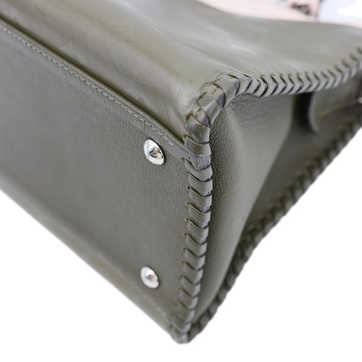 LOUIS VUITTON Very Zipped Monogram Leather Tote Shoulder Bag Green - Image 7
