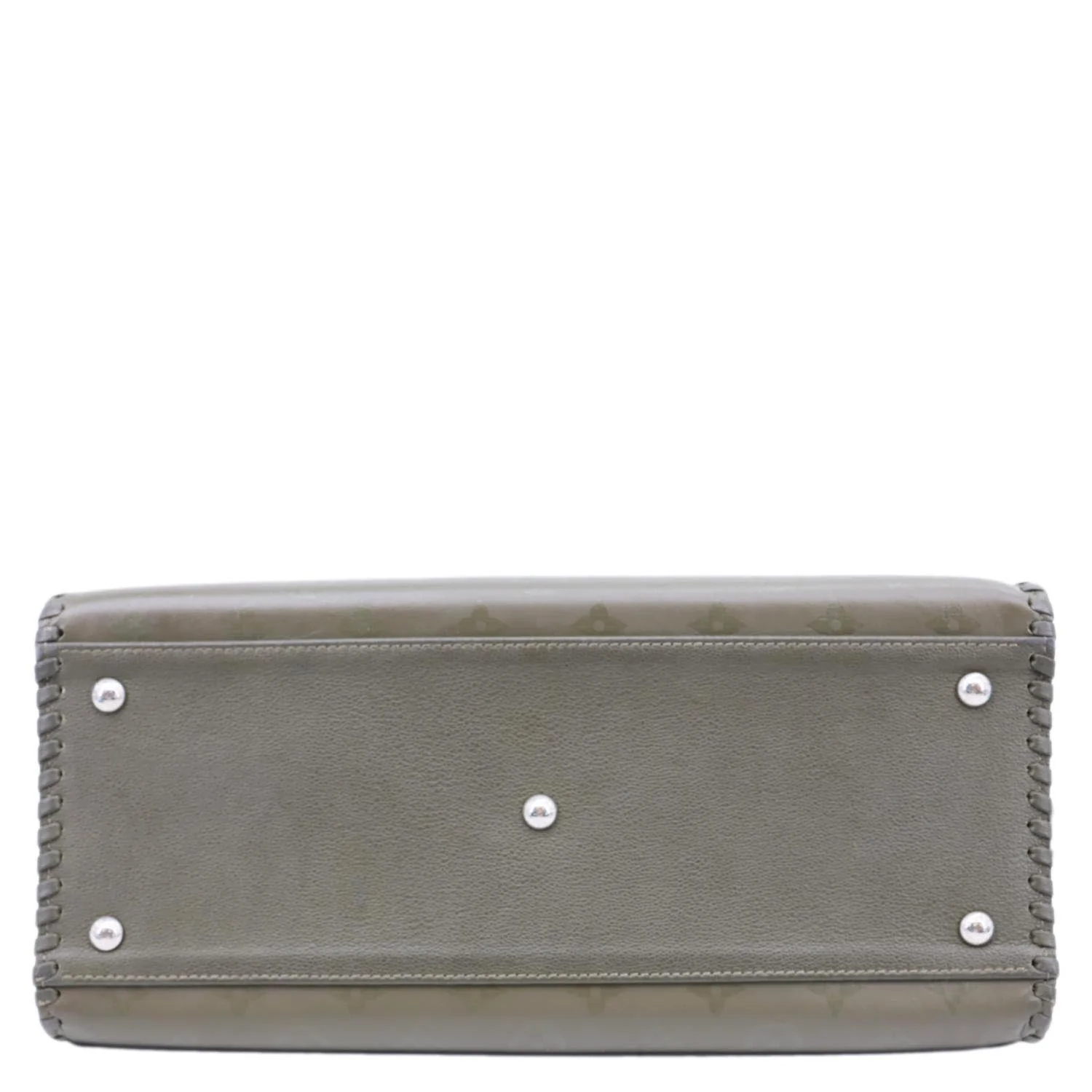 LOUIS VUITTON Very Zipped Monogram Leather Tote Shoulder Bag Green - Image 9