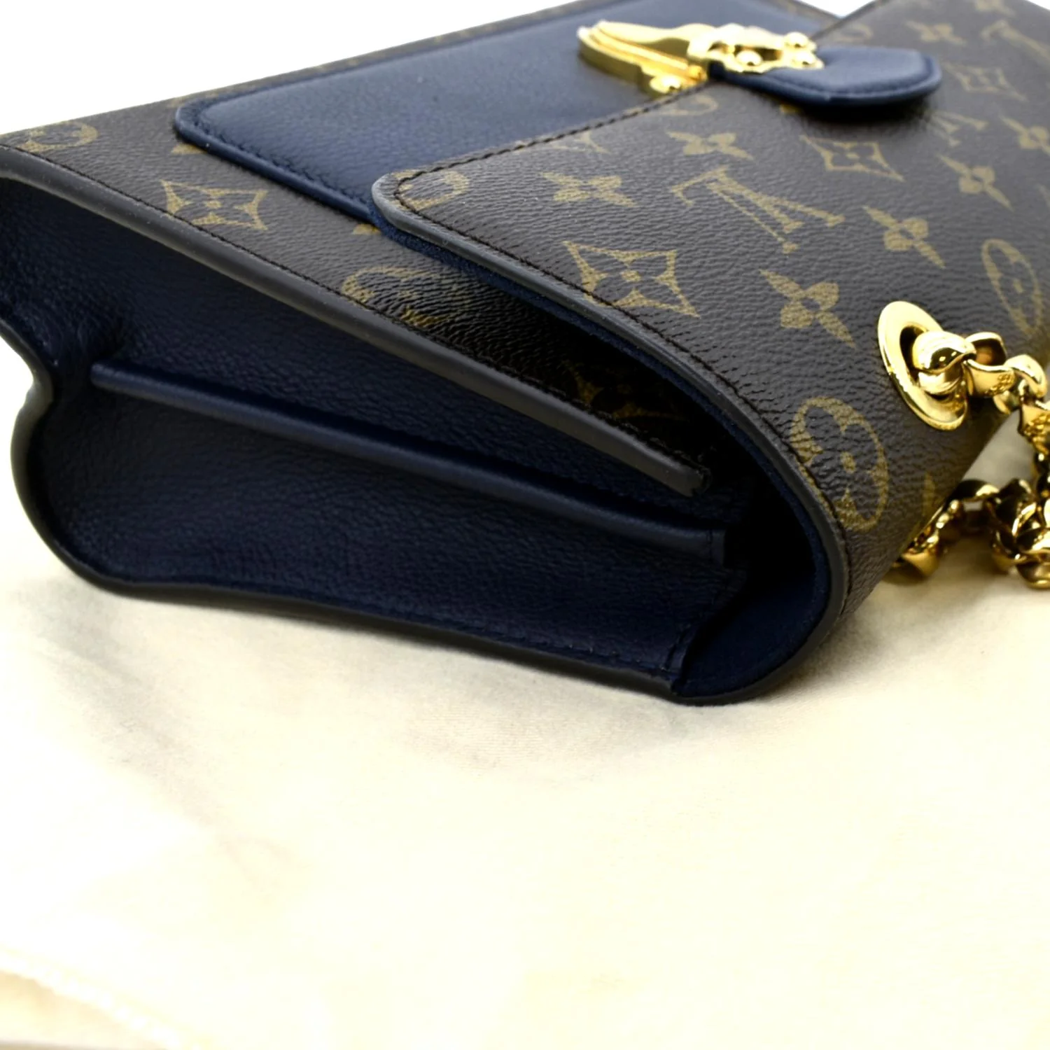 LOUIS VUITTON Victoire Monogram Canvas Crossbody Bag Navy Blue - Image 5