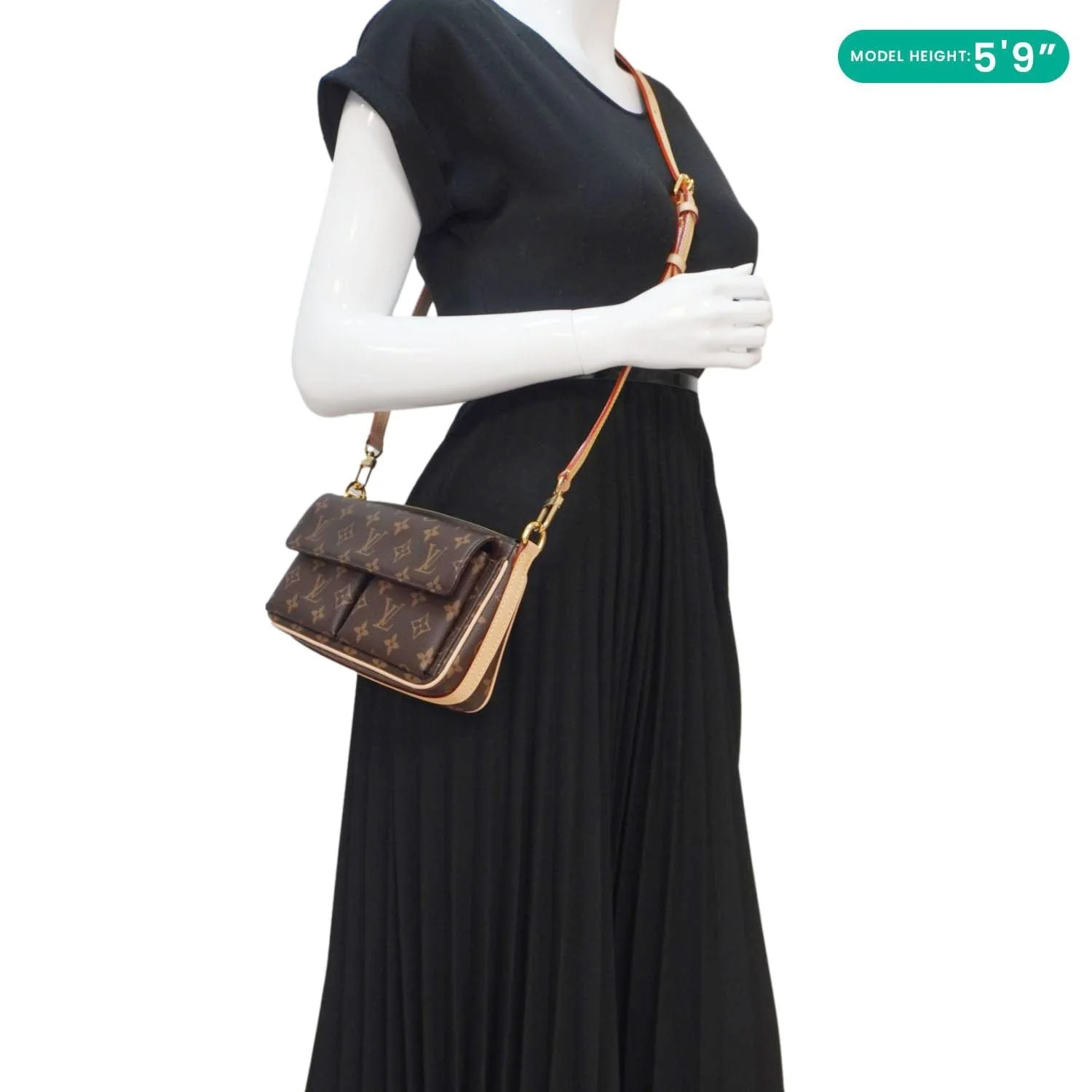 LOUIS VUITTON Vivacite Monogram Canvas Crossbody Bag Brown - Image 2