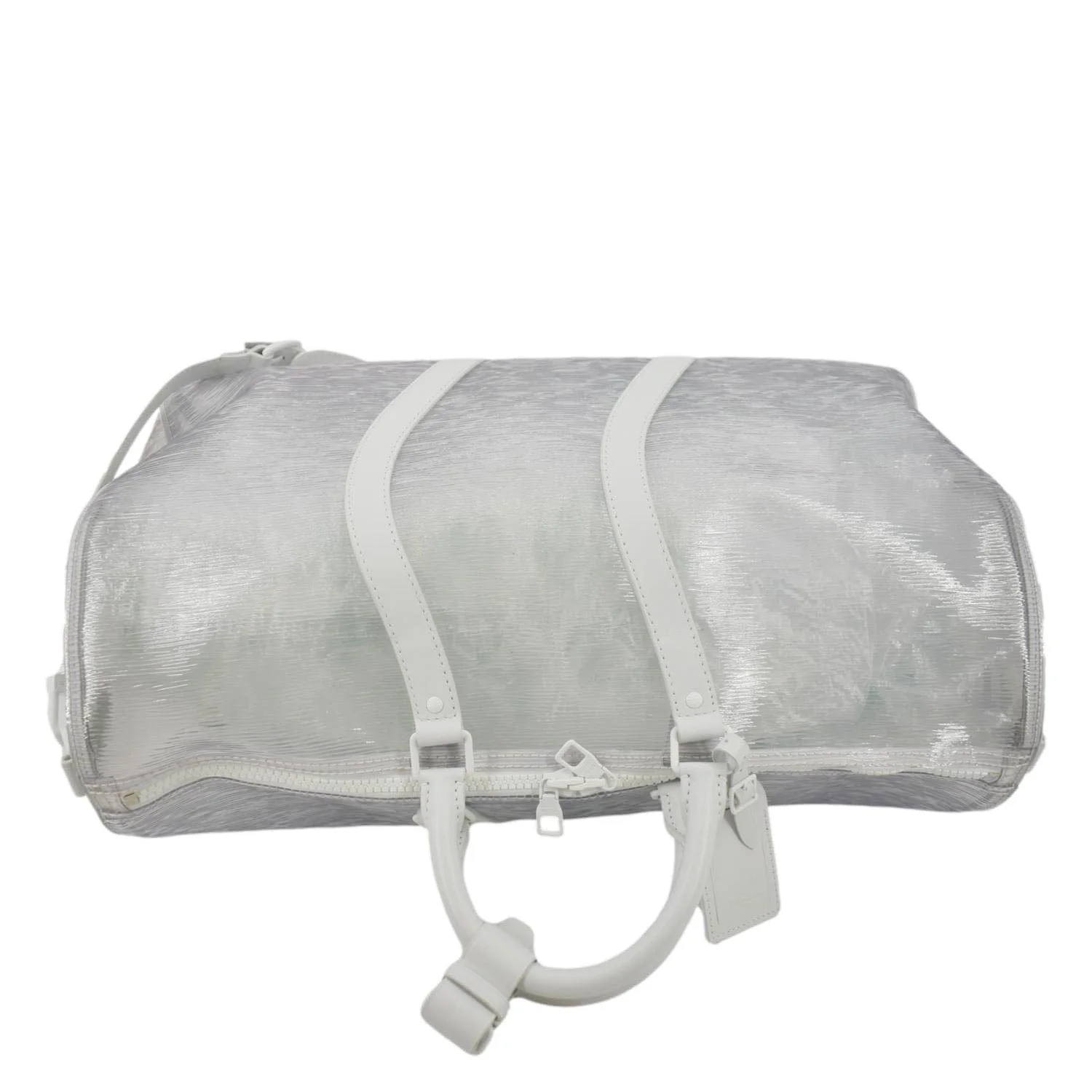 LOUIS VUITTON Wavy Keepall 50 Bandouliere Transparent Epi PVC Travel Bag White - Image 4