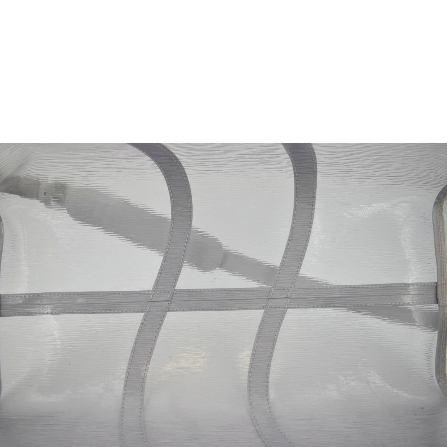 LOUIS VUITTON Wavy Keepall 50 Bandouliere Transparent Epi PVC Travel Bag White - Image 8